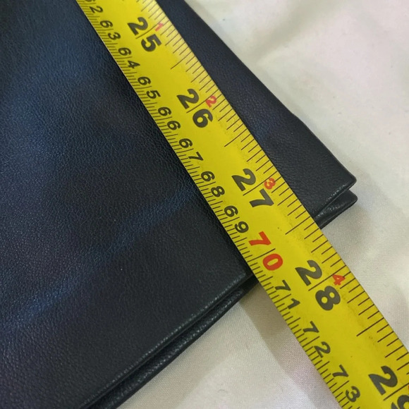 Lisadnyc the drop women black vegan faux leather baggy dress career work pants L - Picture 10 of 12